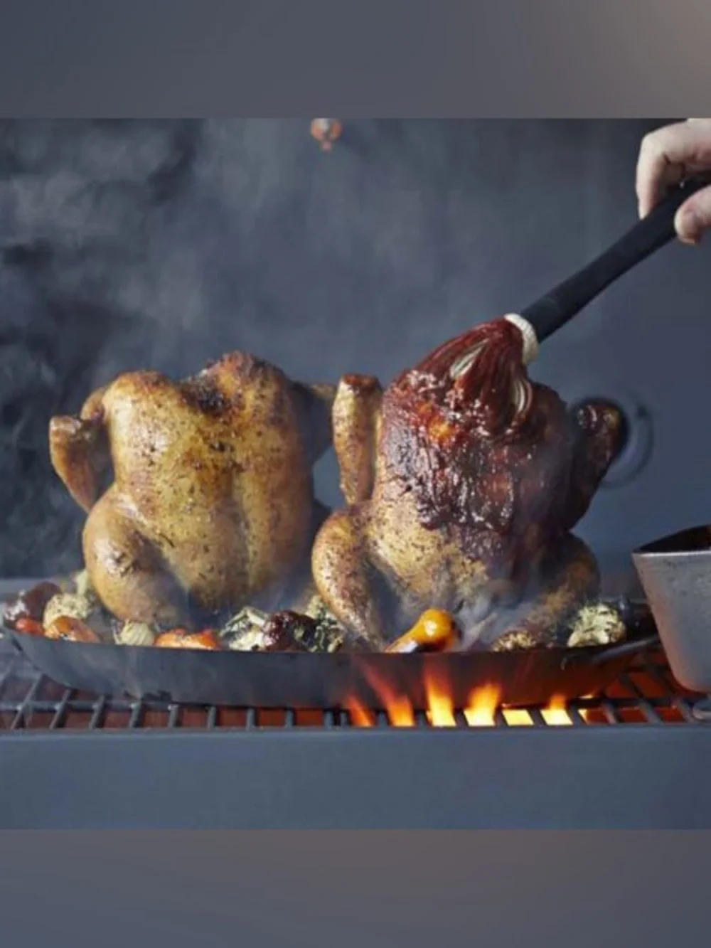 (NLA) Ⓜ️ Williams Sonoma 2-in-1 Chicken Roaster Beer Can Chicken Pan